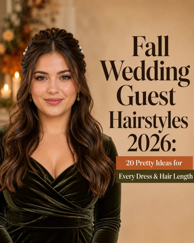 Fall Wedding Guest Hairstyles 2026: 20 Pretty Ideas for Every Dress & Hair Length 1 Fall Wedding Guest Hairstyles 2026: 20 Pretty Ideas for Every Dress & Hair Length