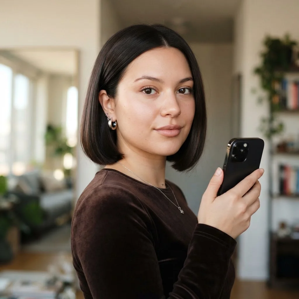 Fall Hairstyles for Short Hair 2026: 20 Cute & Easy Styles to Try This Season 3 Woman hair styled with a Glossy Espresso Chin-Length Bob