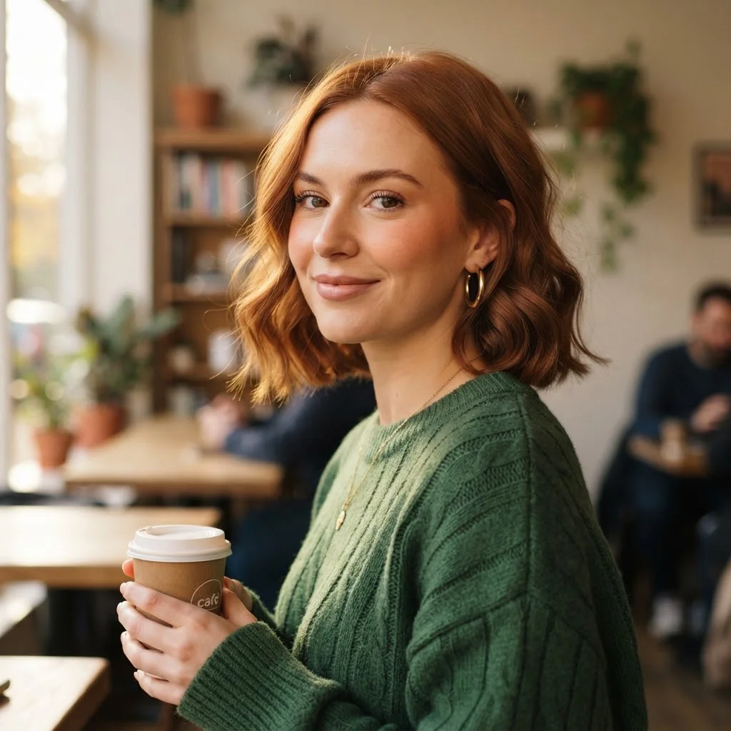 Fall Hairstyles for Short Hair 2026: 20 Cute & Easy Styles to Try This Season 9 Woman hair styled with a Rich Auburn Wavy Bob
