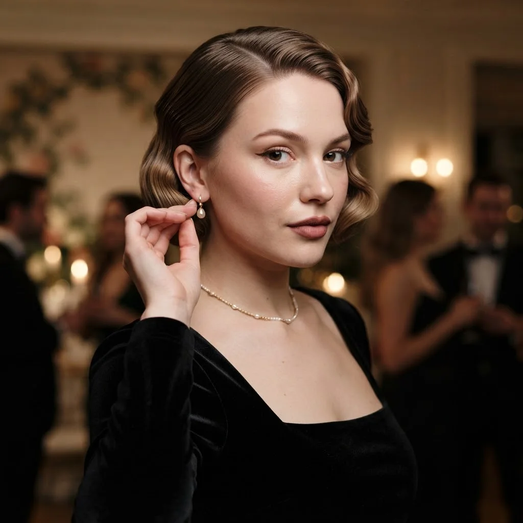 Fall Hairstyles for Short Hair 2026: 20 Cute & Easy Styles to Try This Season 12 Woman hair styled with a Sculpted Vintage Wave Bob