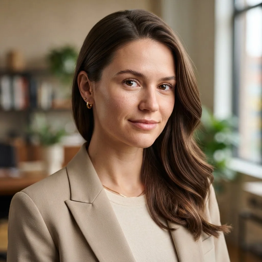 20 Chic Fall Hairstyles for Office 2026: That Look Polished All Day 2 Woman hair styled with a Sleek Side-Tuck With a Soft Bend