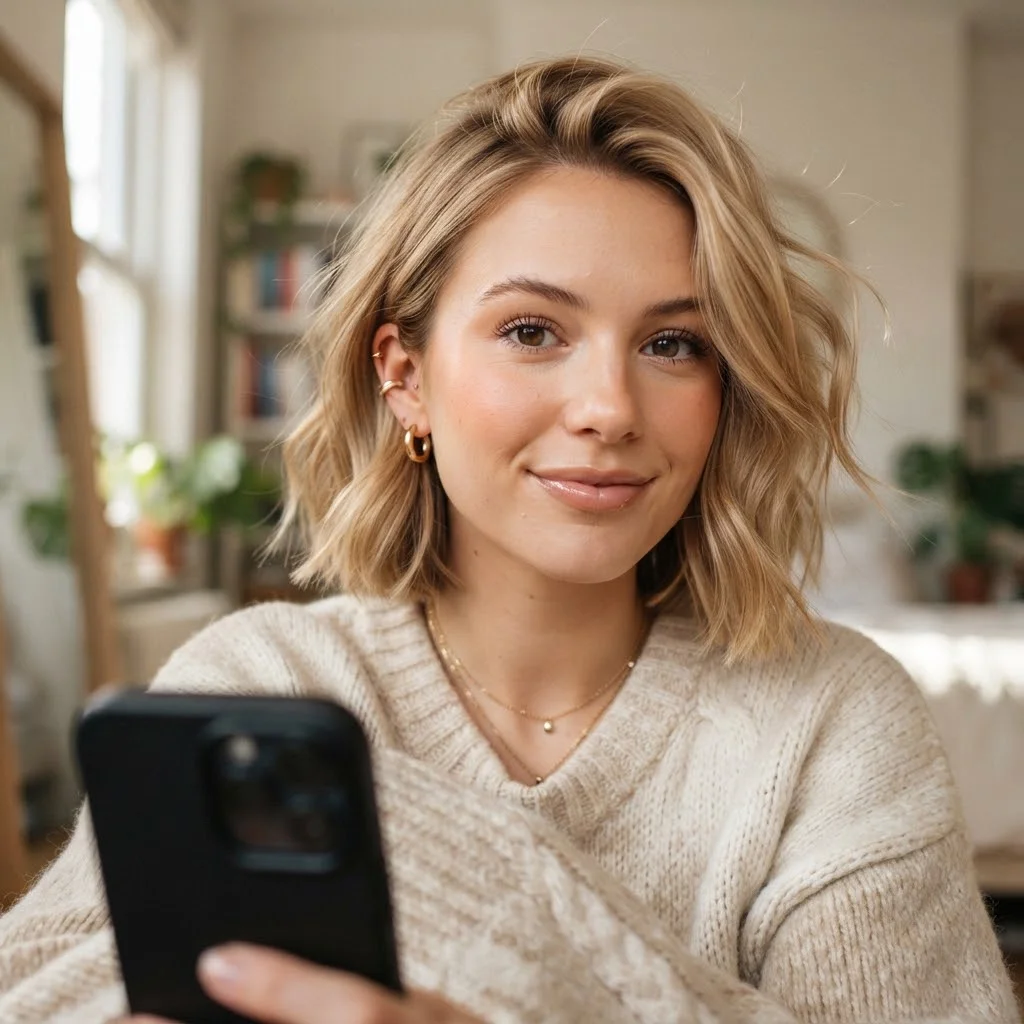 Fall Hairstyles for Short Hair 2026: 20 Cute & Easy Styles to Try This Season 7 Woman hair styled with a Tousled Honey Blonde Micro Bob